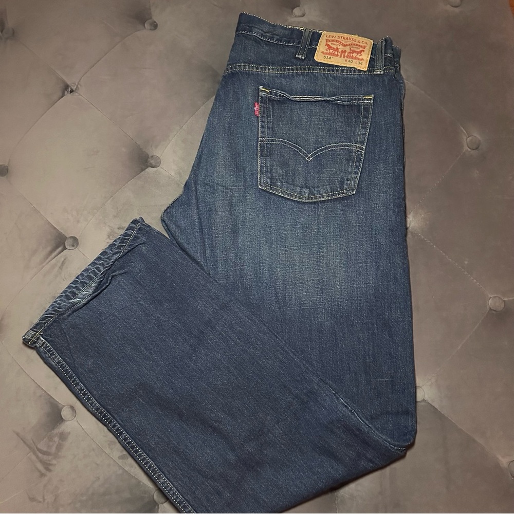 Levi's 514 Men's Medium to Dark Wash Straight Leg Jeans 40 x 34